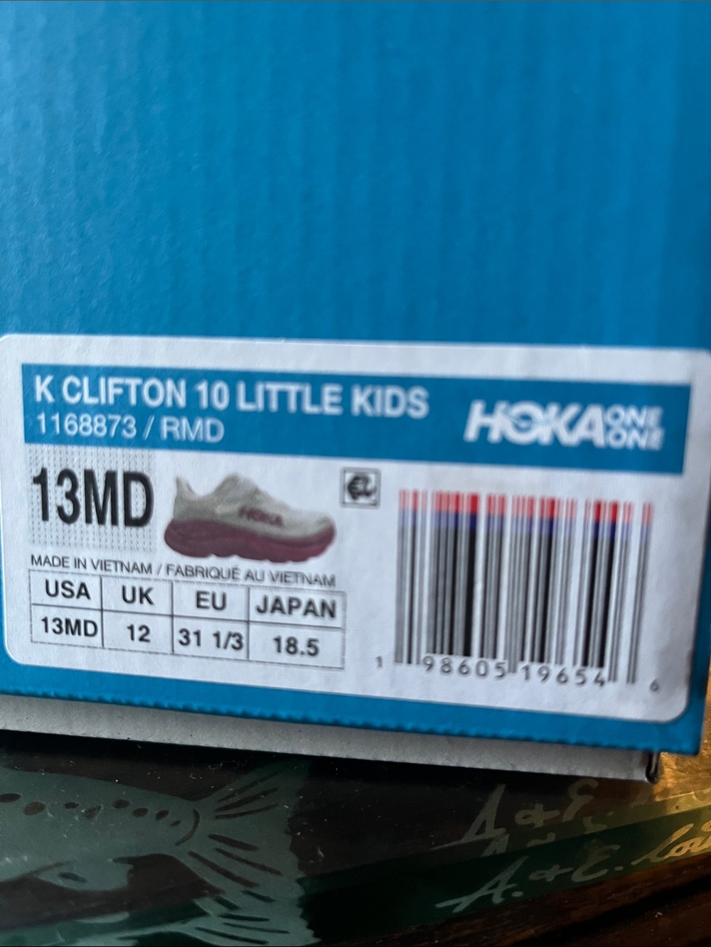 Hoka Kids White and Pink Hook-and-Loop Athletic Sneakers - Picture 11 of 11